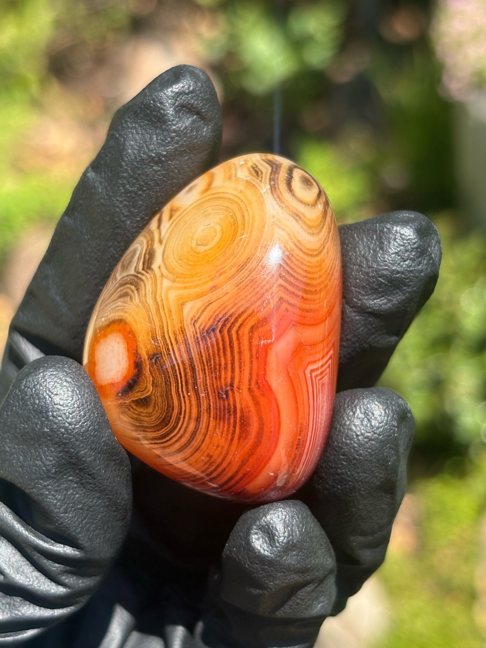 Discounted* Small Sardonyx Crystal Palm Stone with Minor Imperfections